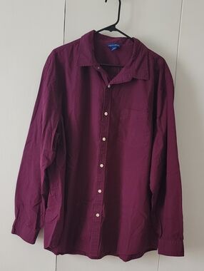 Falls Creek Men's Long-Sleeve Button-Up Shirt - Burgundy Plum